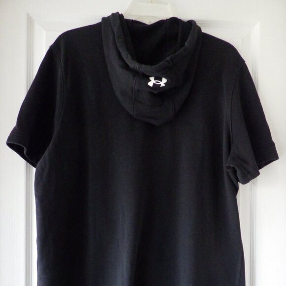 Under Armour Men's Project Rock Short Sleeve Training Hoodie Black Size Lg Logo - Picture 2 of 8